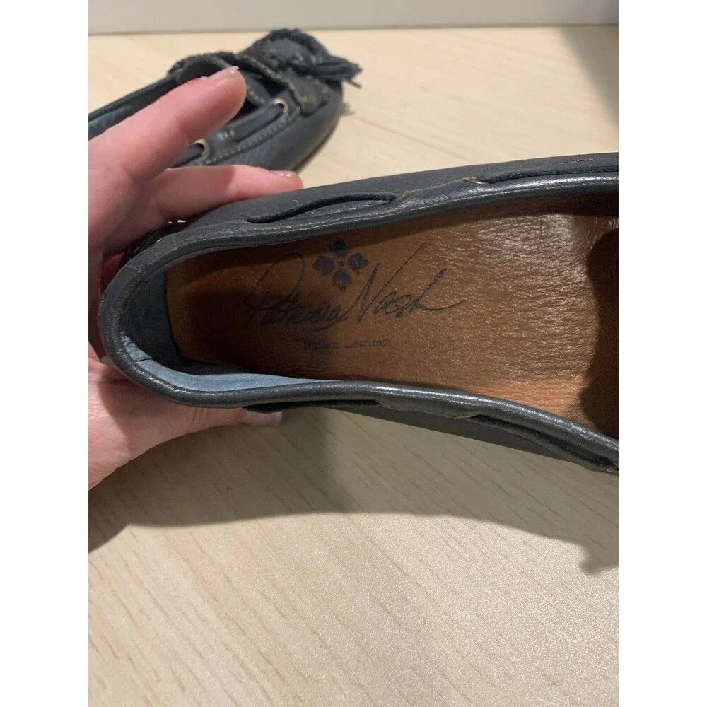 Patricia Nash Blueish Gray Leather Tassel Loafer Women's Sz 9.5" memory foam - Picture 14 of 14